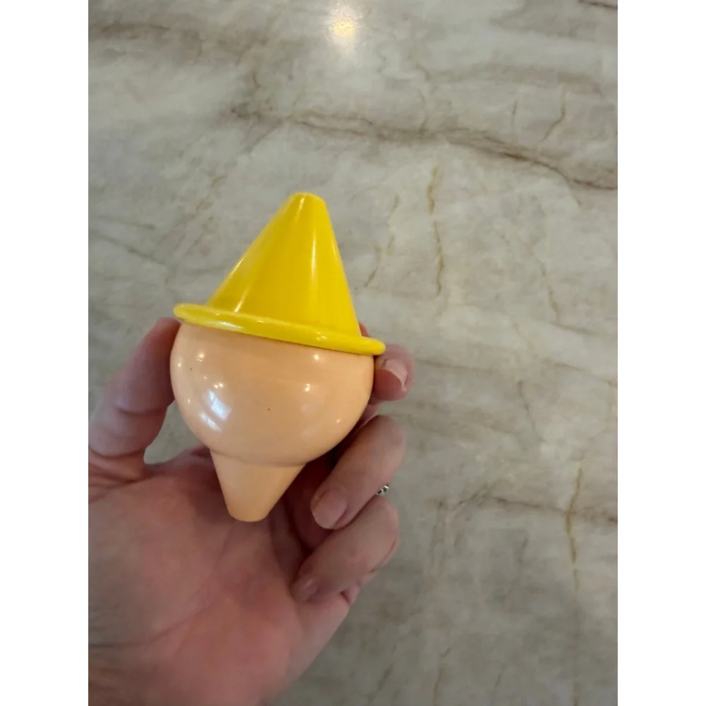 Vintage Baby Little Tikes clown spinning top Yellow & Beige Toy One Size